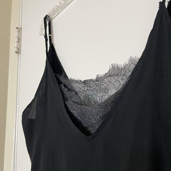 Free People Intimately Black v neck tank camisole with lace bandeau Large - Picture 4 of 7